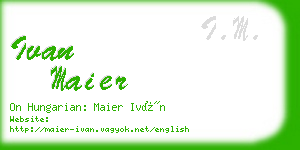 ivan maier business card